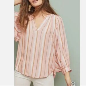 Anthropolpgie Maeve Brenda Stripe Peasant Top Medium